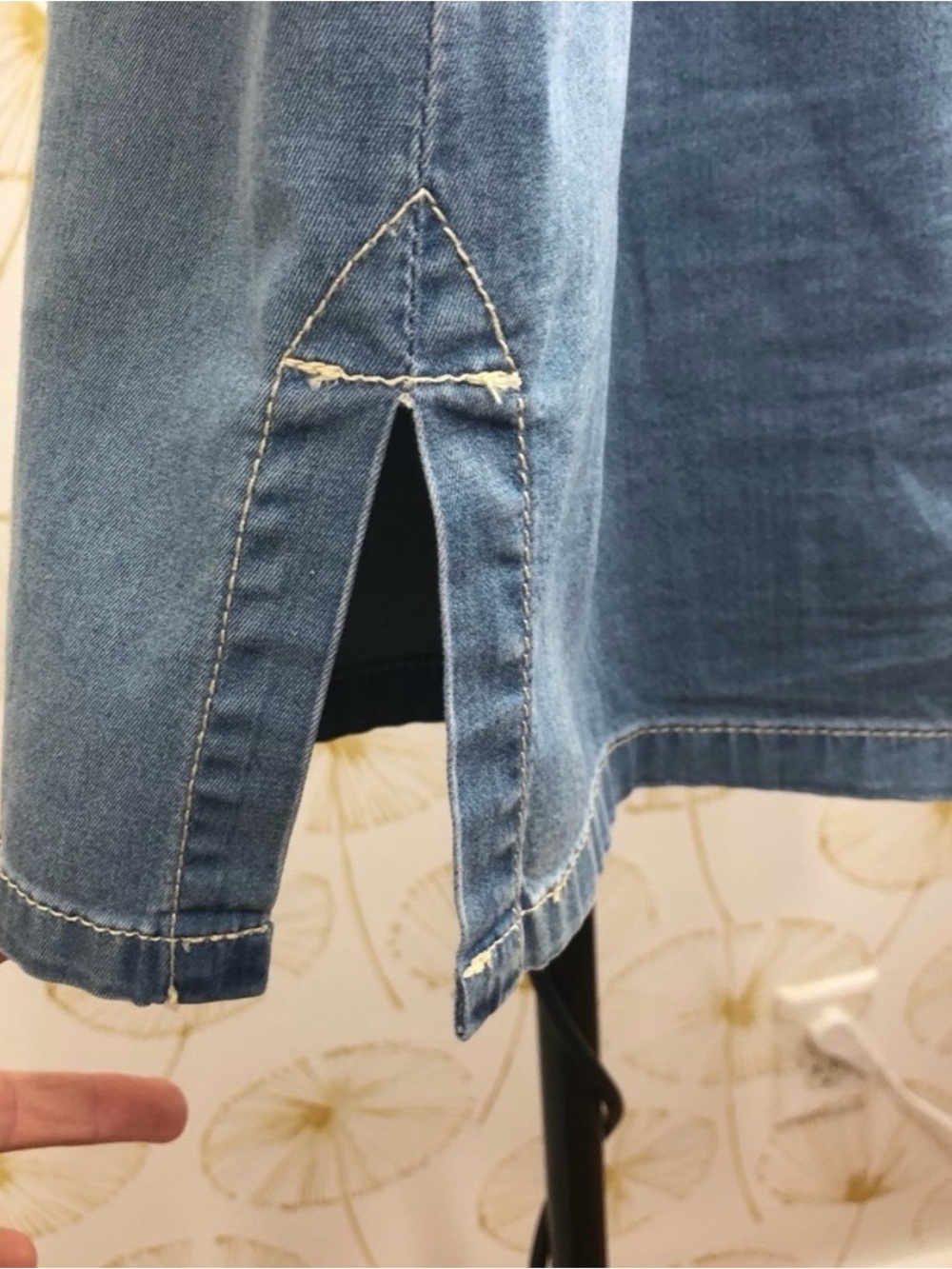 Tory Butch stretch Denim Shirt Dress with Belt - Picture 7 of 8